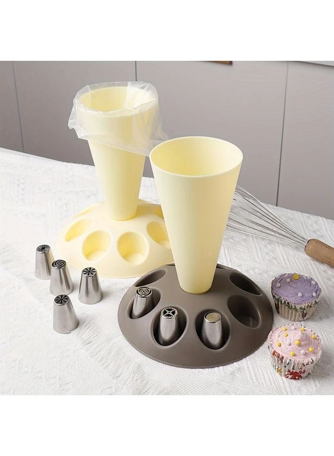 All Yellow Pastry Piping Bag And Tips Holder Durable Plastic Organizer For Cake Decorating Baking Tools - Image 2